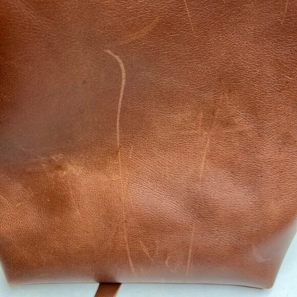 Madewell Rich Brown Leather bucket tote - Picture 6 of 14